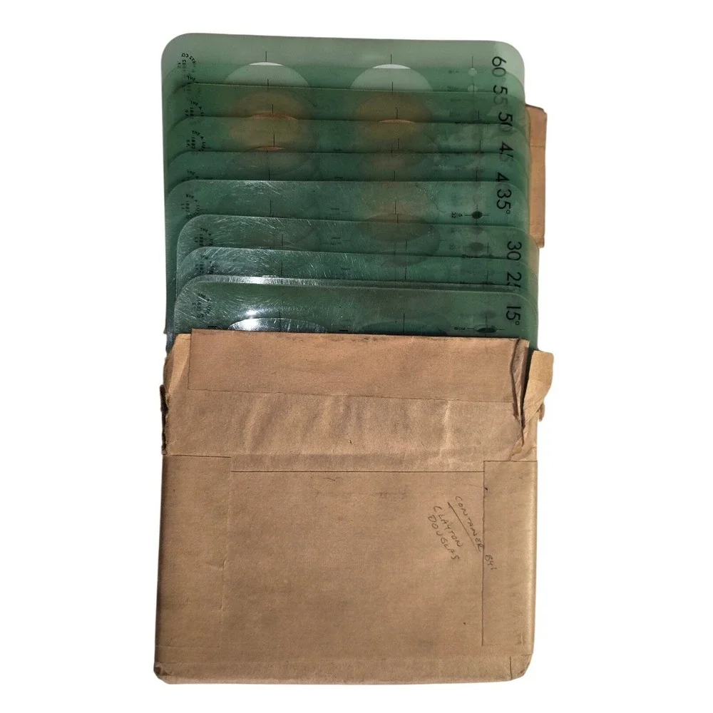 Vintage Tan Faux Leather Briefcase Monogrammed JRF with Drafting Supplies Kit‎